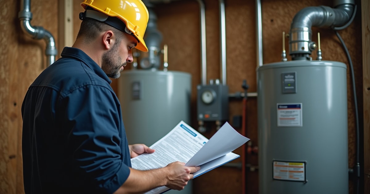 Conceptual editorial image for “Federal HVAC and water-heater bids need a close read of DOE/FEMP efficiency tables.”